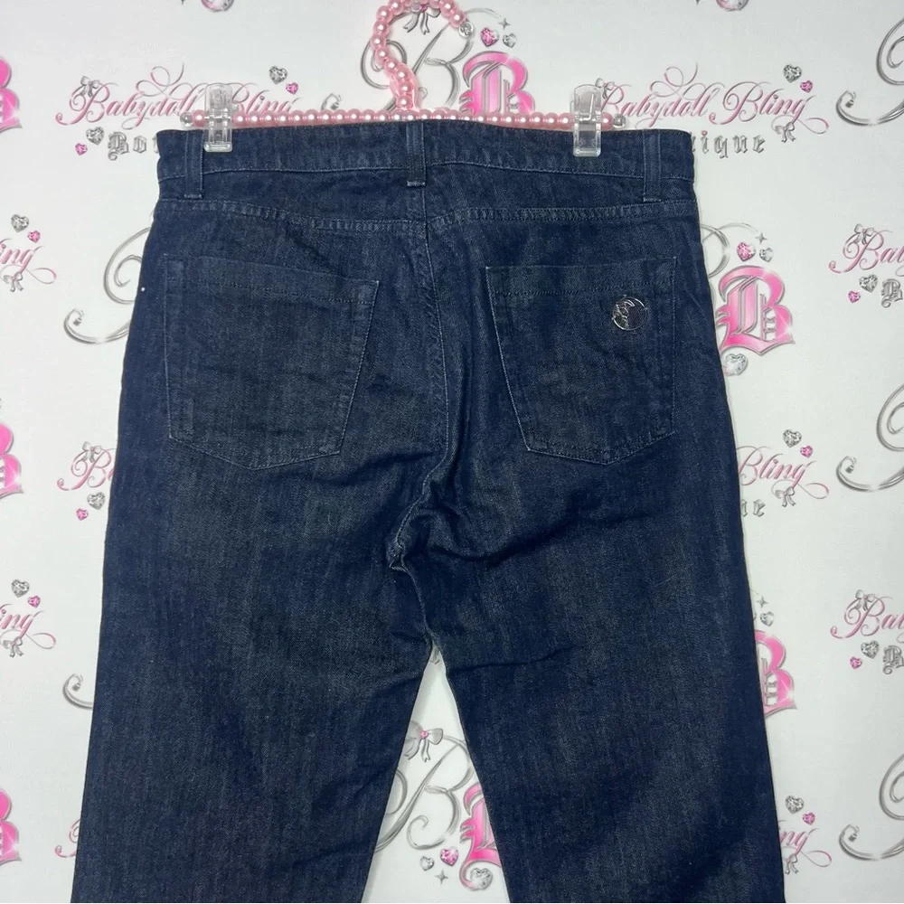 Versace jeans Medusa logo metal emblem buttons charm straight leg dark wash 💎 - Picture 10 of 16